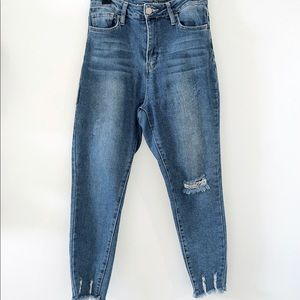 High Waisted Ripped Jeans